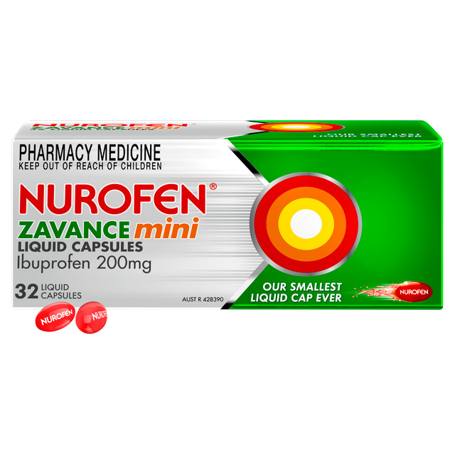 Nurofen Zavance Mini Liquid Capsules Ibuprofen 200mg Pain Relief 32s