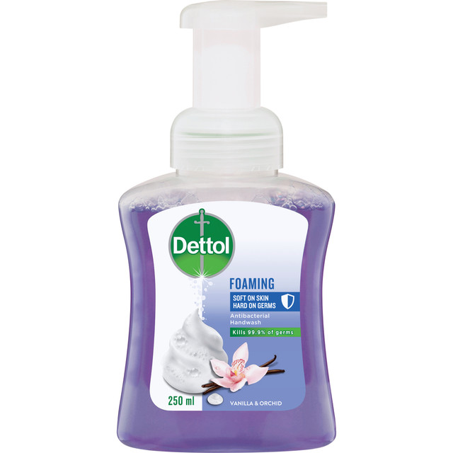 Dettol Foaming Antibacterial Handwash Pump Vanilla & Orchid 250ml Dettol Foaming Antibacterial Handwash Pump Vanilla & Orchid 250ml