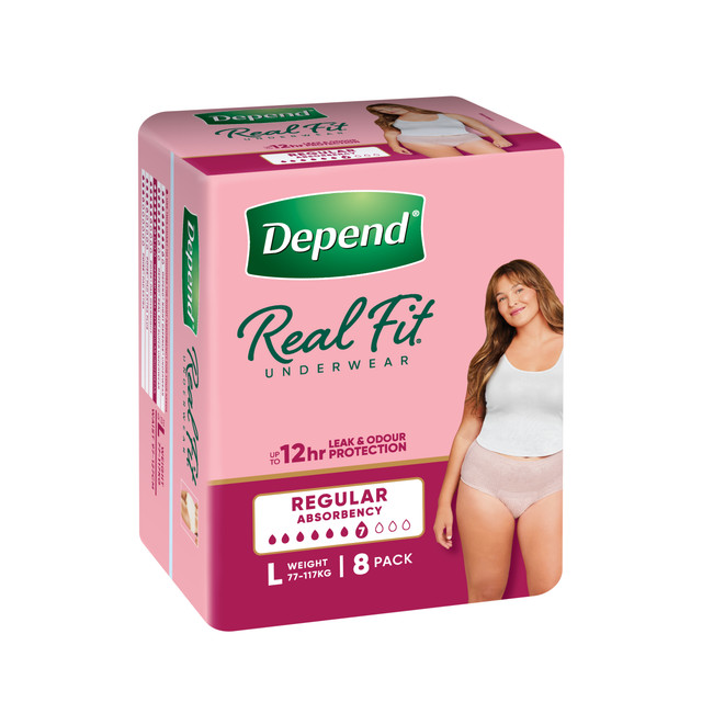 Depend Real Fit Incontinence Underwear Regular Women Large 8 Pack Depend Real Fit Incontinence Underwear Regular Women Large 8 Pack