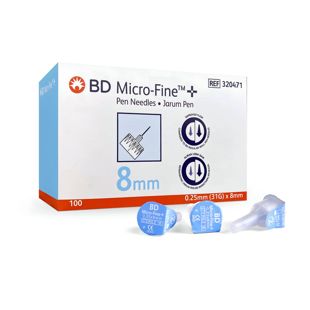 BD Micro-Fine Pen Needle 31g 8mm 100 Pack