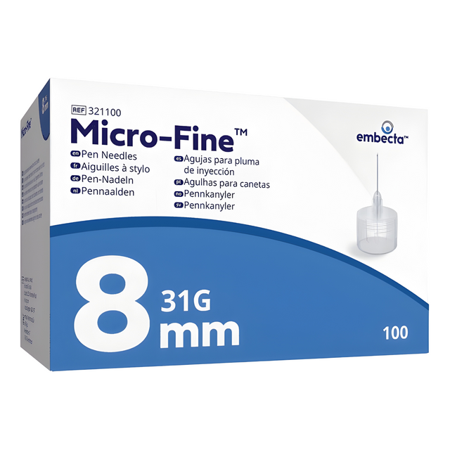 Micro-Fine 31g 8mm Pen Needle 100 Pack
