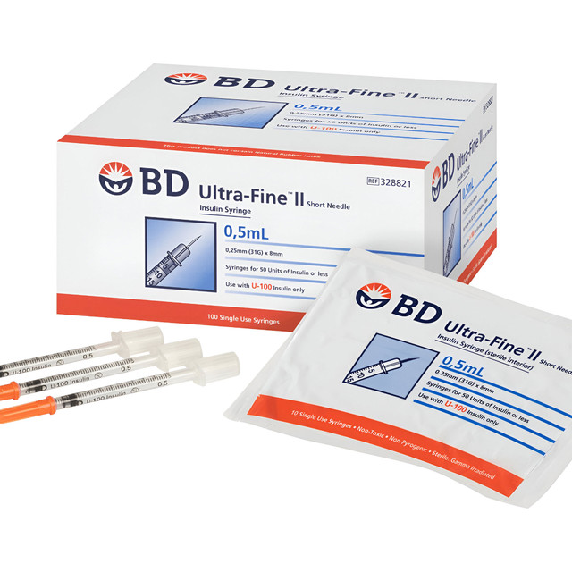 BD Ultra-Fine ll 0.5ml 31g 8mm Insulin Syringe 100 Pack