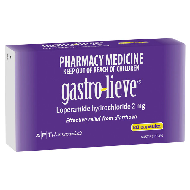 Gastro-lieve (Loperamide) Capsules 2mg, 20 Capsules