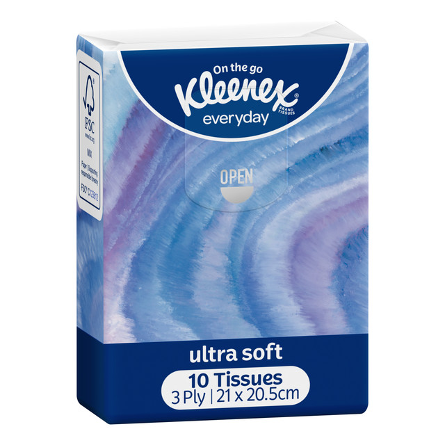 Kleenex Everyday Ultra Soft Pocket Pack 3 Ply Facial Tissues Single Pack