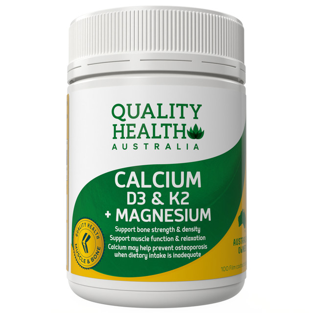 Quality Health Australia Calcium D3 & K2 + Magnesium 100s