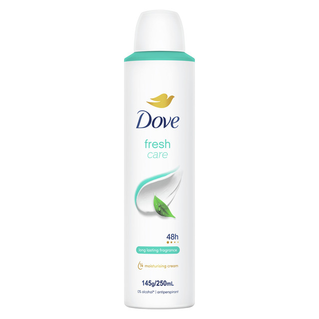 Dove  Antiperspirant Deodorant  for 48 hours of protection Fresh aerosol with ¼ moisturising cream 250 mL