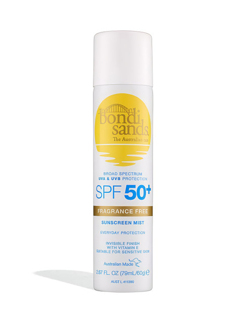 Bondi Sands Face Sunscreen Mist SPF 50+ Fragrance Free 75ml