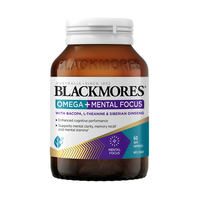 Blackmores Omega + Mental Focus 60 Capsules