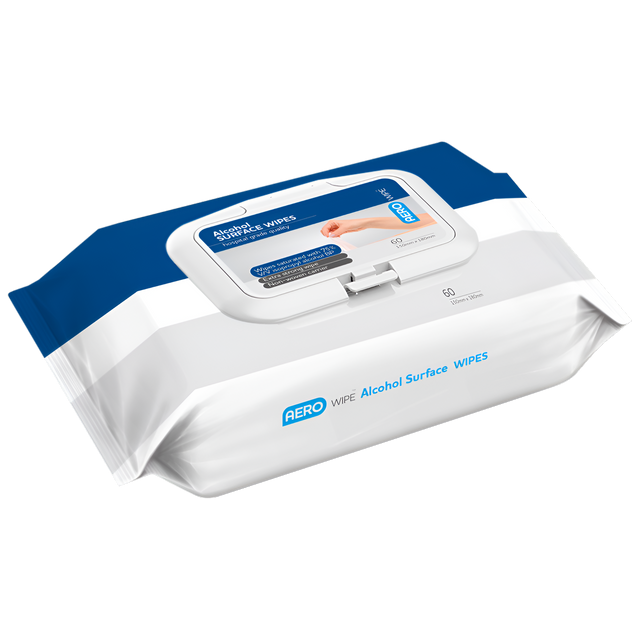 AEROWIPE 75% Isopropyl Alcohol Surface Wipes 60 Pack