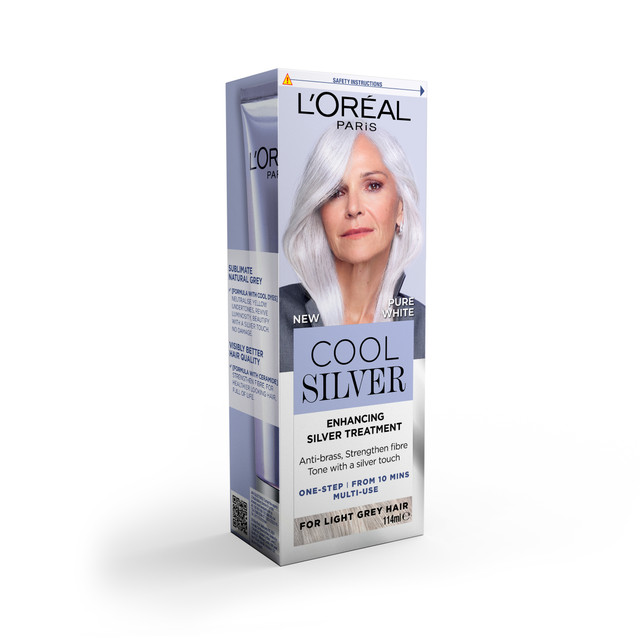 L'Oréal Paris Cool Silver Pure White Enhancing Silver Treatment for Natural Grey Hair