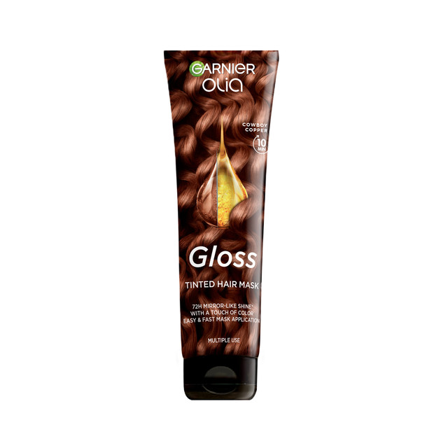 Garnier Olia Gloss - Cowboy Copper - Tinted Hair Mask, Extra Glossy, Healthy Hair With A Touch Of Colour 150ml
