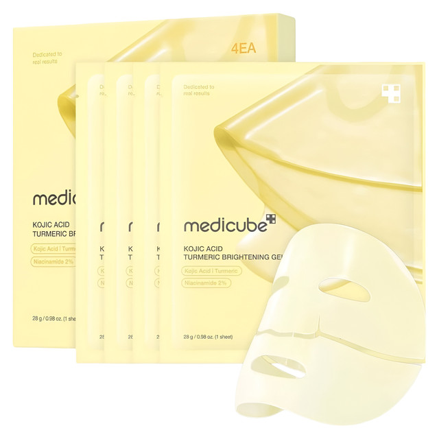 Medicube Kojic Acid Turmeric Gold Jelly Gel Mask 4 Pack