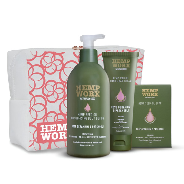 Hemp Worx Everyday Care Rose Geranium & Patchouli Gift Set