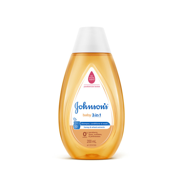 Johnson's 3-in-1 Hypoallergenic Gentle Tear-Free Conditioning Baby Shampoo & Cleansing Wash 200mL