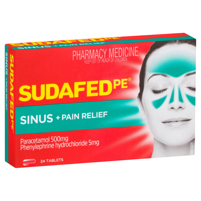 Sudafed PE Sinus + Pain Relief Tablets 24 Pack