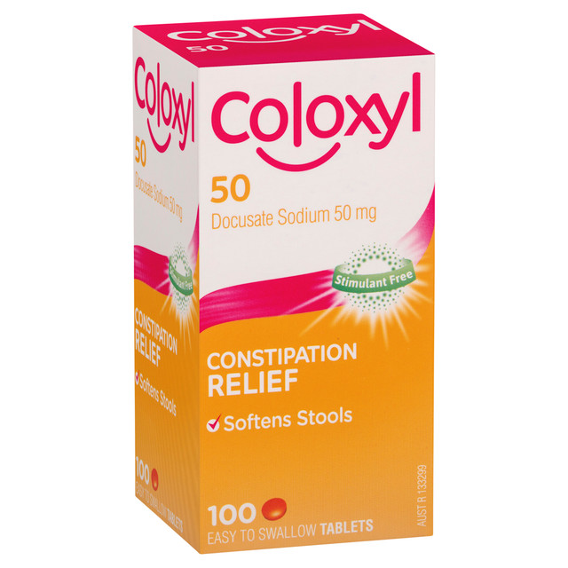 Coloxyl Stool Softener 50mg 100 tablets Coloxyl Stool Softener 50mg 100 tablets