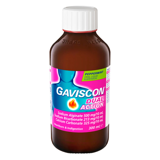 Gaviscon Dual Action Liquid Peppermint 300ml Gaviscon Dual Action Liquid Peppermint 300ml
