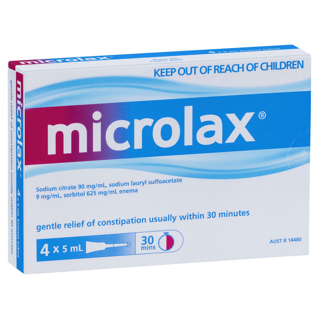 Microlax Enema 4 x 5mL Tubes