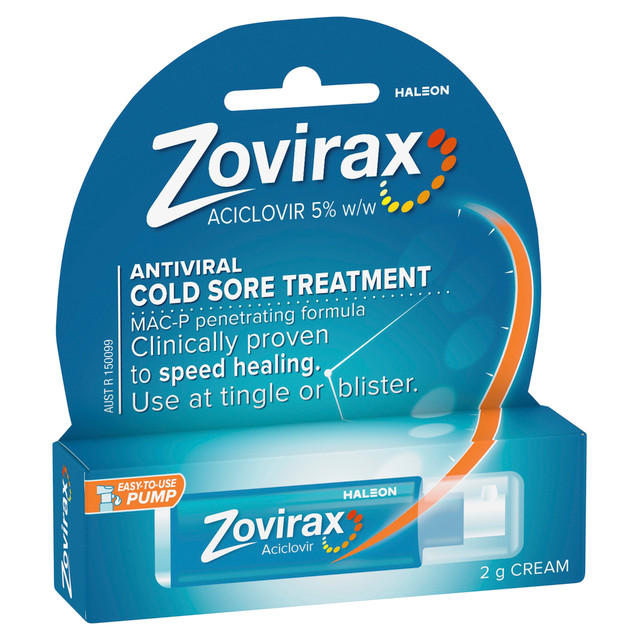 Zovirax Cold Sore Treatment Cream Pump 2g Zovirax Cold Sore Treatment Cream Pump 2g