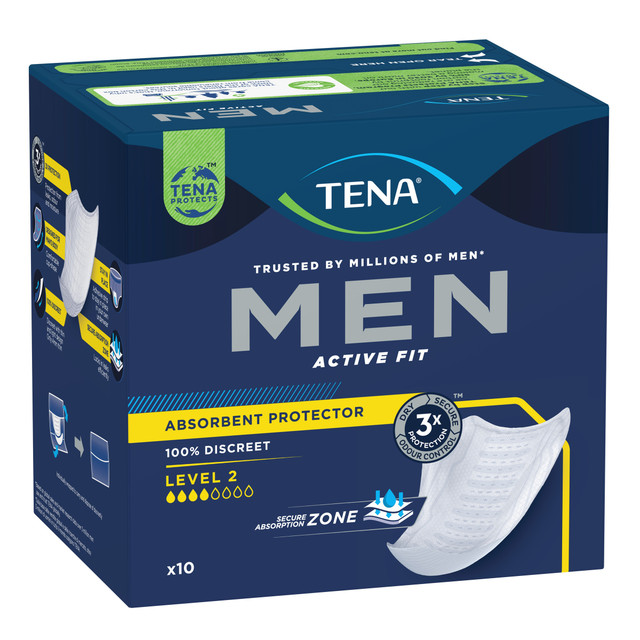 TENA Men Active Fit Absorbent Protector Level 2 Moderate 10 Pack