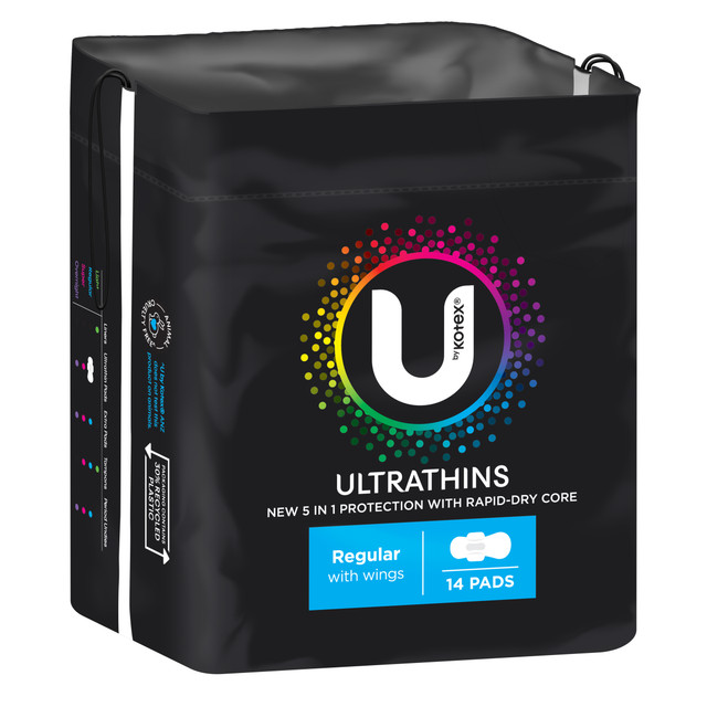 U by Kotex Ultrathin Pads Regular with Wings 14 Pack U by Kotex Ultrathin Pads Regular with Wings 14 Pack