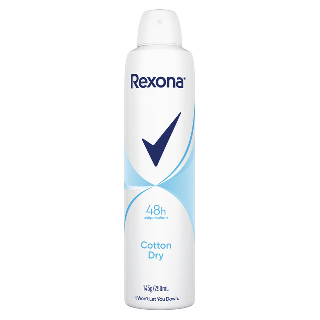 Rexona Women Deodorant aerosol antiperspirant Cotton Dry 48-hour sweat and odour protection 250 mL