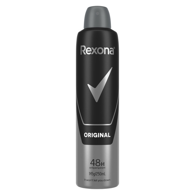 Rexona Men Deodorant aerosol antiperspirant Original 48-hour sweat and odour protection 250 mL Rexona Men Deodorant aerosol antiperspirant Original 48-hour sweat and odour protection 250 mL