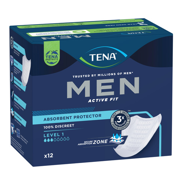 TENA Men Active Fit Absorbent Protector Level 1 Light 12 Pack