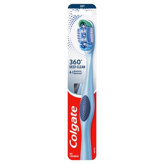 Colgate 360° Deep Clean Manual Toothbrush, Soft 1 Pack