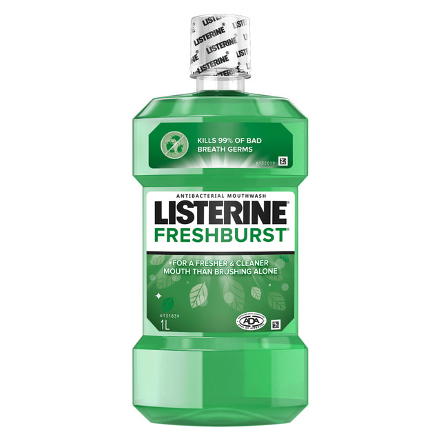 Listerine Freshburst Antibacterial Mouthwash for Fresh Breath &helps  Plaque Reduction – 1L