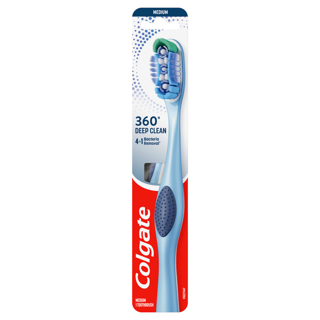 Colgate 360° Deep Clean Manual Toothbrush, Medium 1 Pack