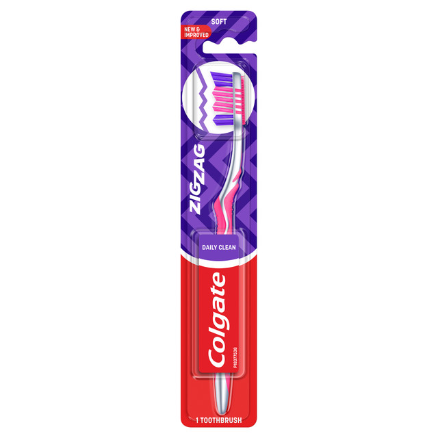 Colgate Zig Zag Manual Toothbrush, 1 Pack, Soft Bristles, Antibacterial Bristles