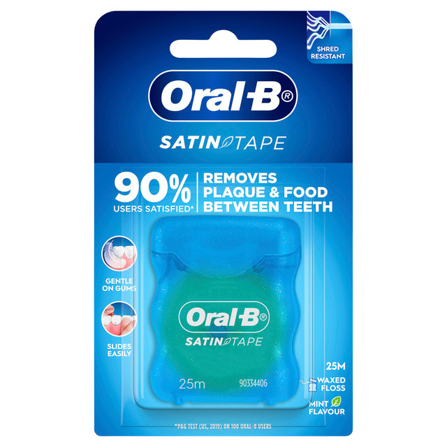 Oral-B Satin Tape Clean Dental Floss, Mint 25m Oral-B Satin Tape Clean Dental Floss, Mint 25m