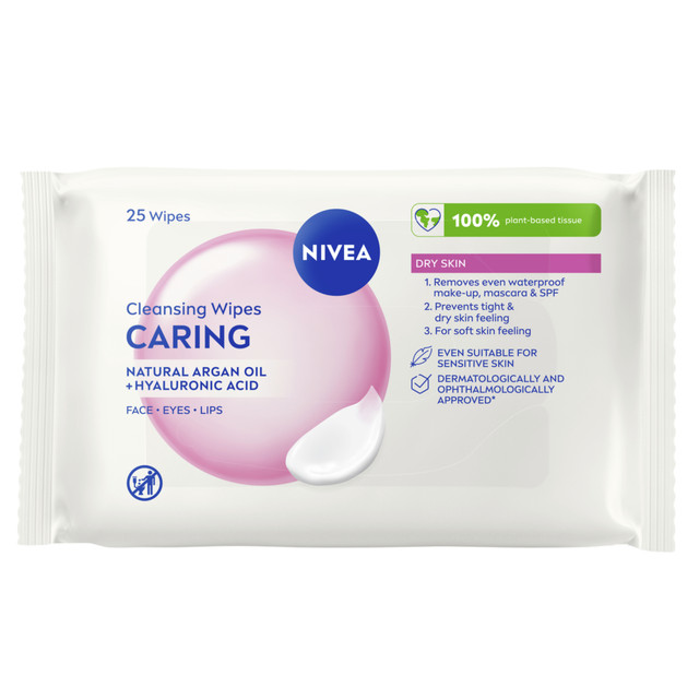 NIVEA Caring Cleansing Wipes 25wipes