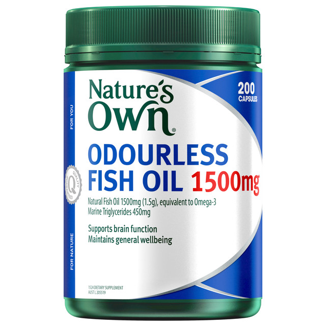 Nature's Own Odourless Fish Oil 1500mg 200 Capsules Nature's Own Odourless Fish Oil 1500mg 200 Capsules