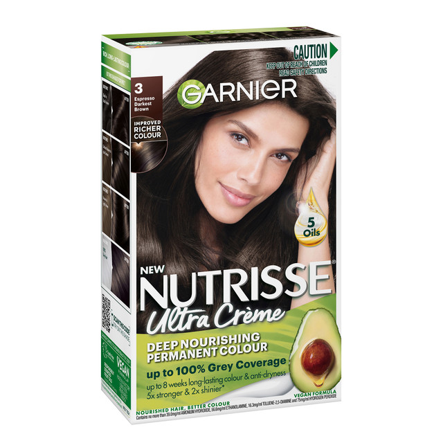 Garnier Nutrisse Permanent Hair Colour - 3 Espresso Darkest Brown