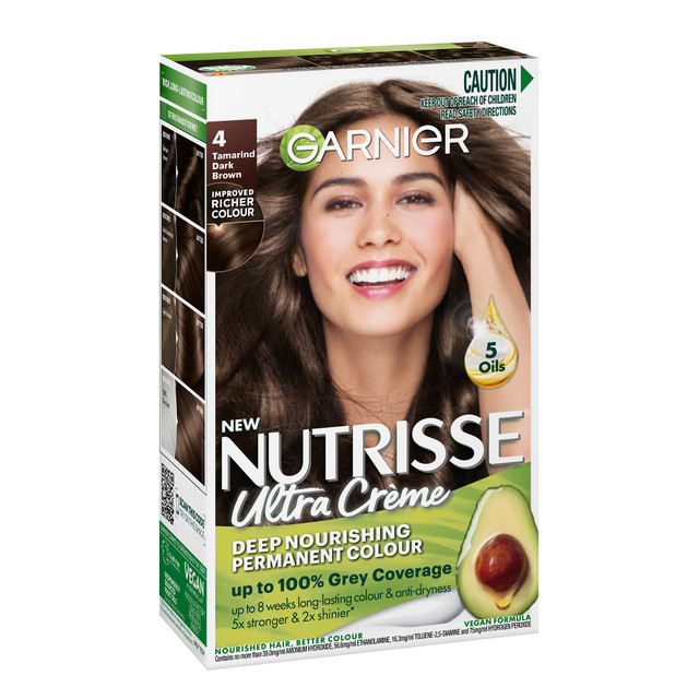 Garnier Nutrisse Permanent Hair Colour - 4 Tamarind Dark Brown Garnier Nutrisse Permanent Hair Colour - 4 Tamarind Dark Brown