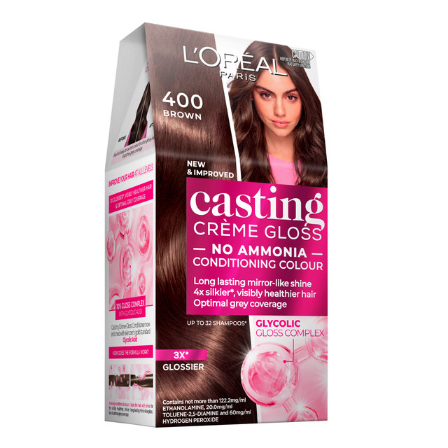 L'Oréal Paris Casting Crème Gloss Semi-Permanent Hair Colour - 400 Brown (Ammonia Free) L'Oréal Paris Casting Crème Gloss Semi-Permanent Hair Colour - 400 Brown (Ammonia Free)