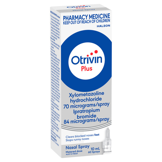 Otrivin Plus Nasal Spray, Blocked and Runny Nose, 10mL