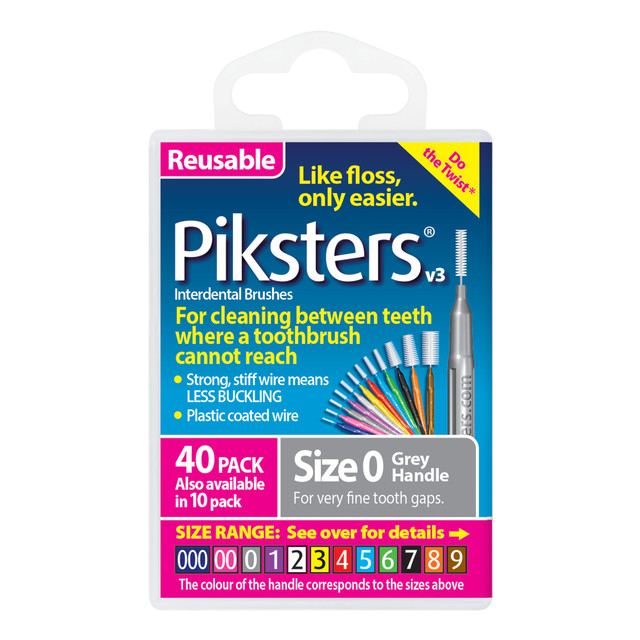 Piksters Interdental Brushes Grey Size 0 40pk