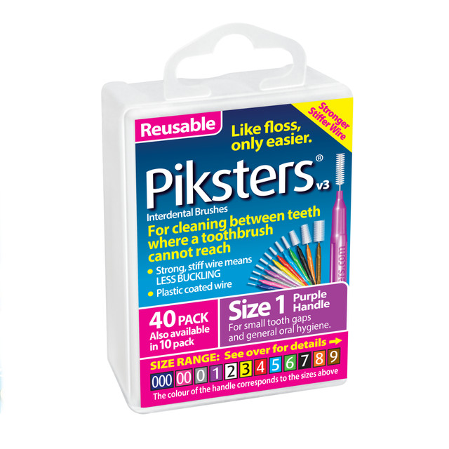 Piksters Interdental Brushes Purple Size 1 40pk