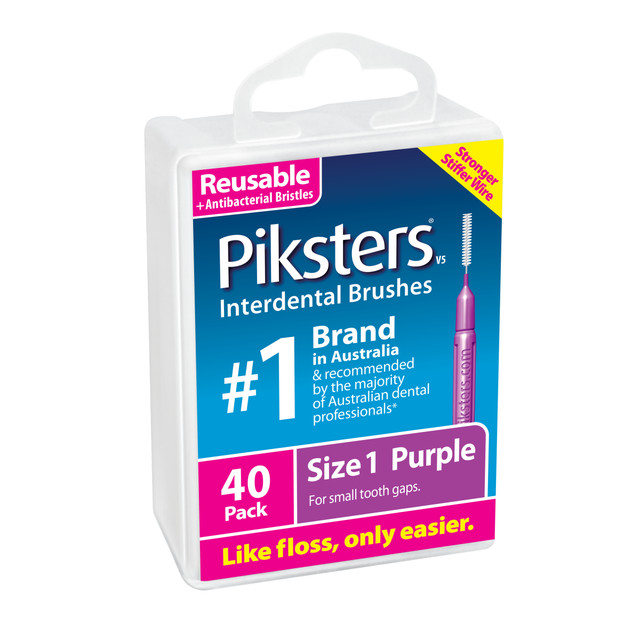 Piksters Interdental Brushes Purple Size 1 40pk