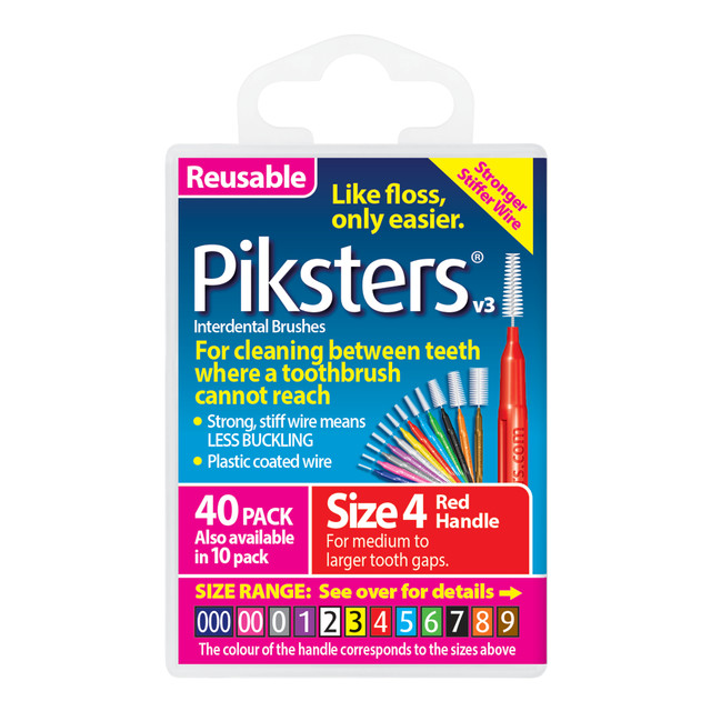 Piksters Interdental Brushes Red Size 4 40pk