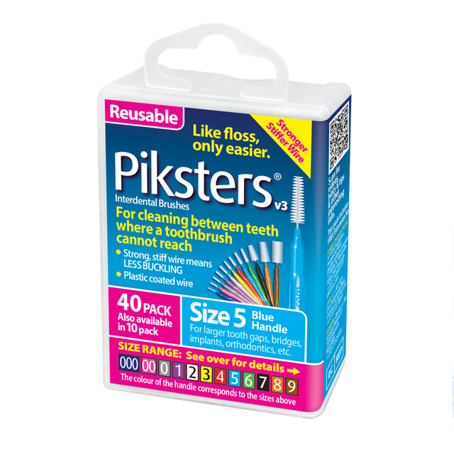 Piksters Interdental Brushes Blue Size 5 40pk Piksters Interdental Brushes Blue Size 5 40pk