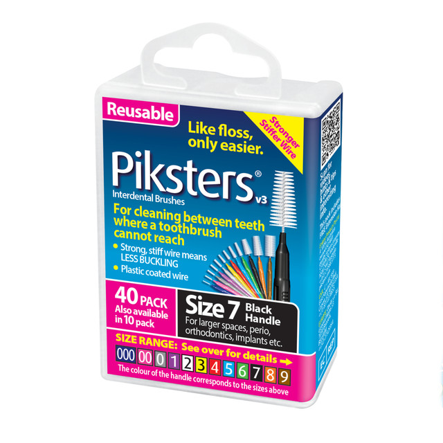 Piksters Interdental Brushes Black Size 7 40pk Piksters Interdental Brushes Black Size 7 40pk