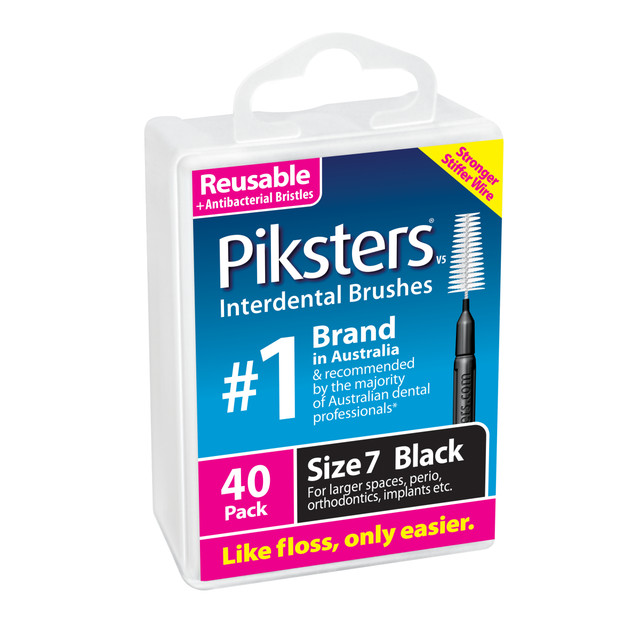 Piksters Interdental Brushes Black Size 7 40pk