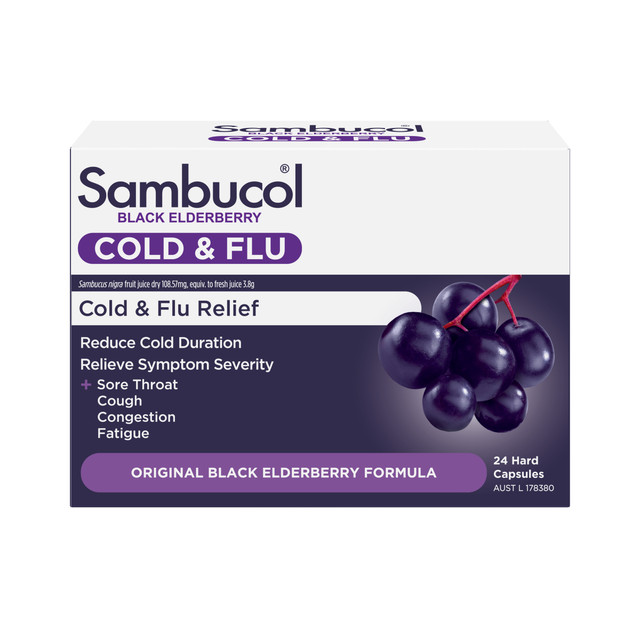 Sambucol Black Elderberry Cold & Flu 24 Capsules