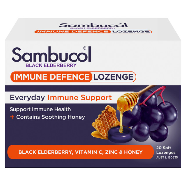 Sambucol Black Elderberry Immune Defence Lozenges 20s Sambucol Black Elderberry Immune Defence Lozenges 20s