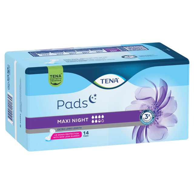 TENA Pads Maxi Night Extra Long Length 14 Pack