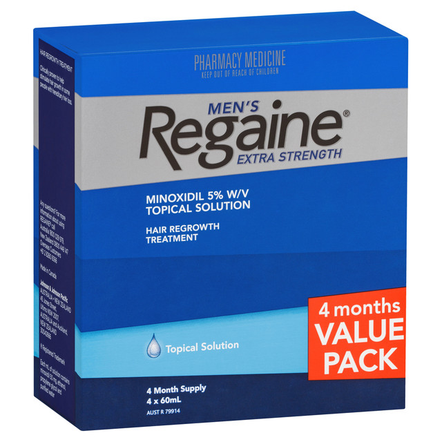 Regaine Men's Extra Strength Minoxidil Hair Regrowth Treatment 4 x 60mL